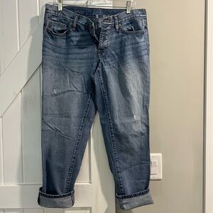 Loft boyfriend distressed jeans.  Size 28/6.